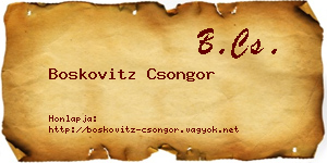 Boskovitz Csongor névjegykártya